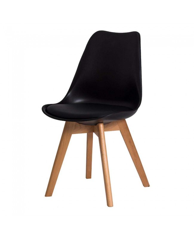 Cadeira Magazine Decor EAMES Wood Preta  c/4 unidades 