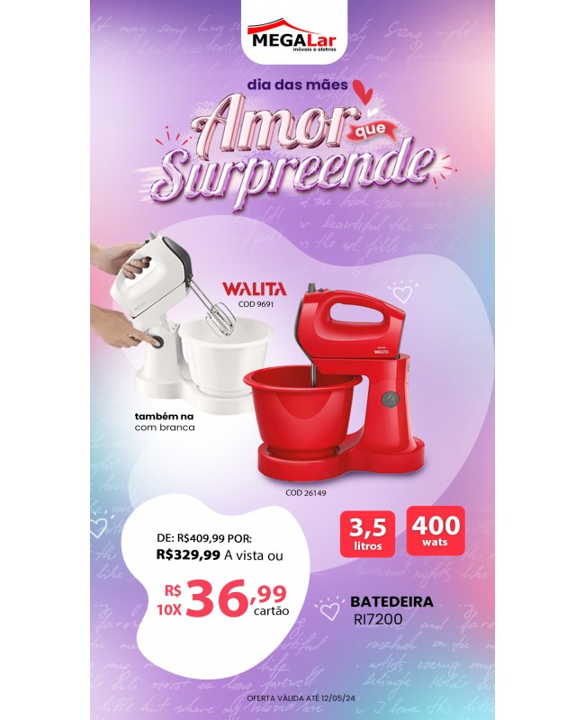 Batedeira Walita 3,5 Litros 400 wats 